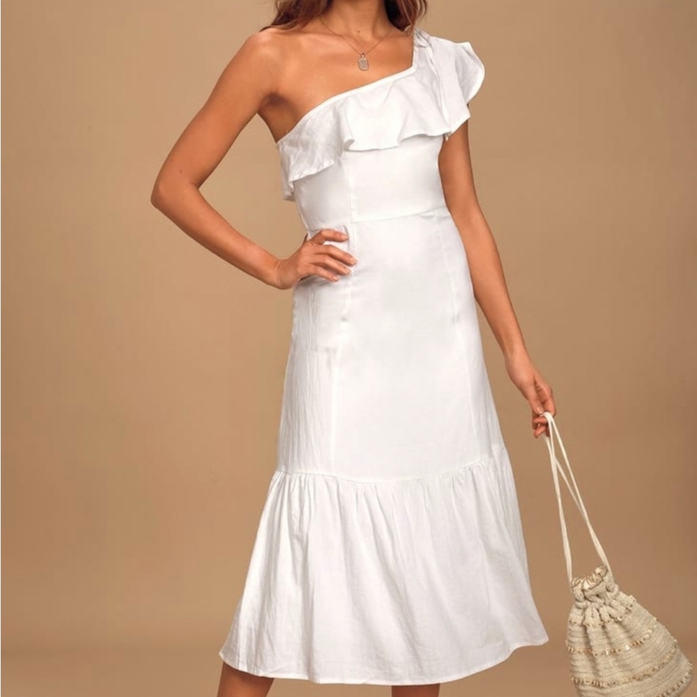 Lulus Sun-Kissed One Shoulder Midi Dress Size XS